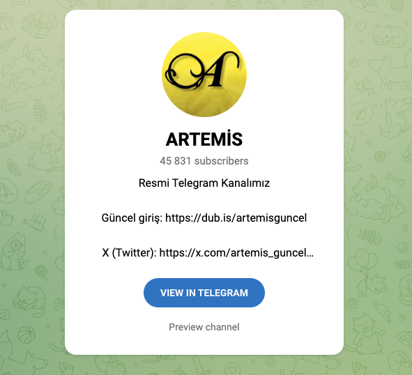 Artemisbet Telegram Adresi